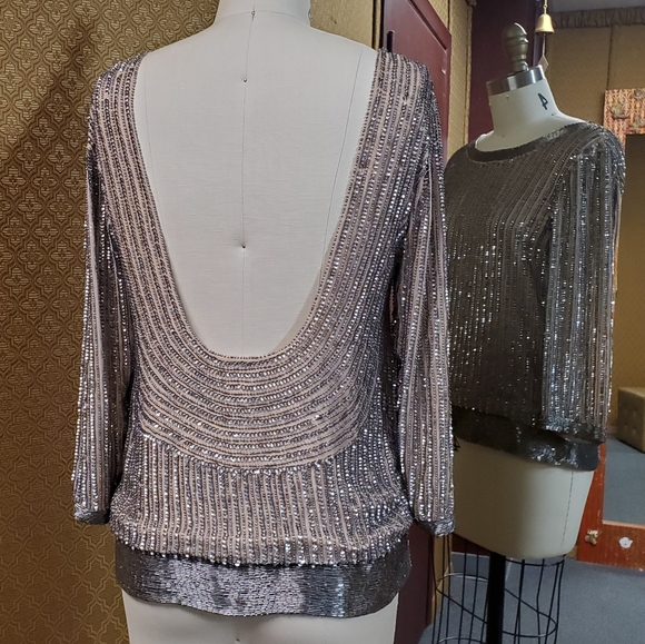 Sparkly Beaded Open Back Top - Picture 2 of 5